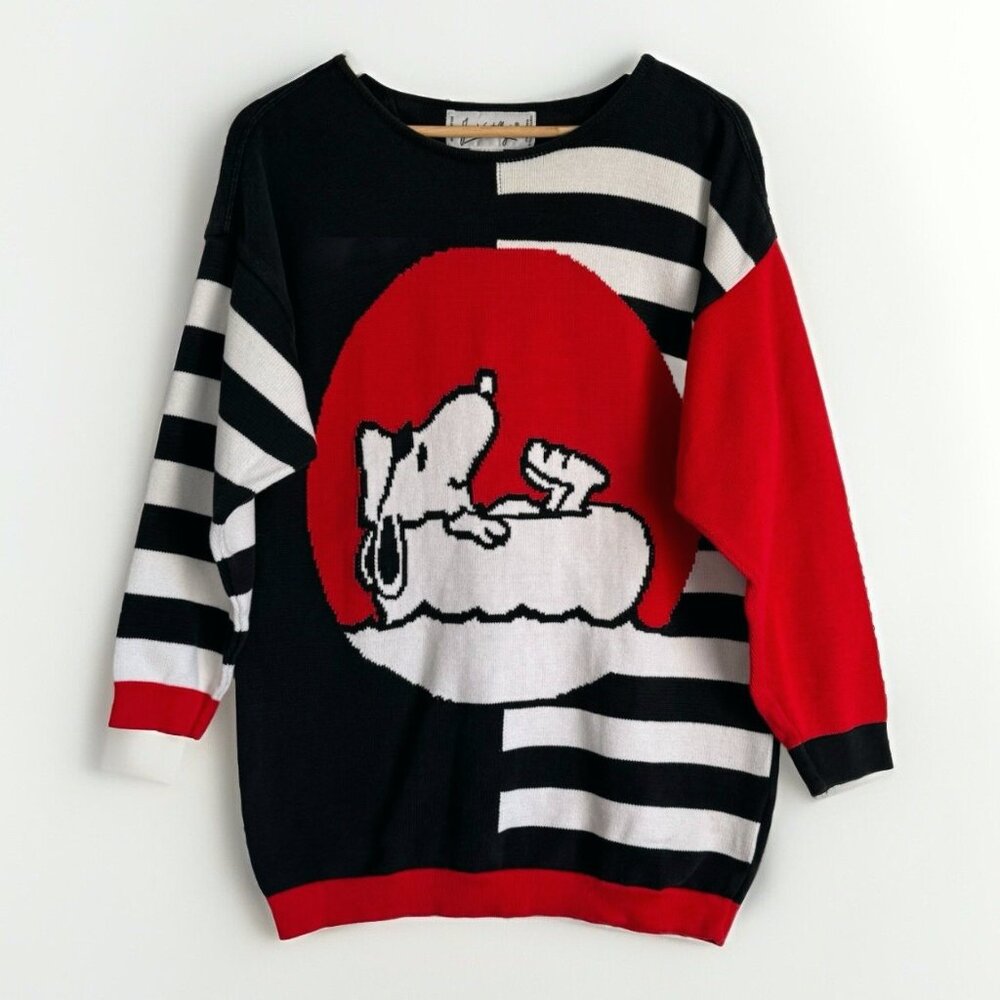 JC de Castelbajac RARE Vintage Snoopy Peanuts Sweater Red Size 44 EU US 10